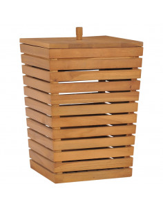 Cesto Portabiancheria 30x30x45 cm in Massello di Teak 2