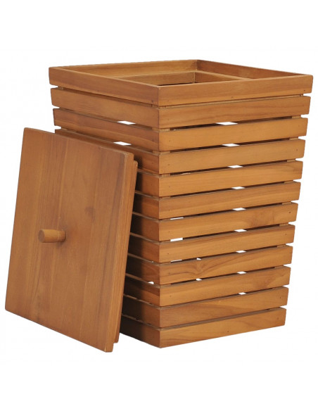 Cesto Portabiancheria 30x30x45 cm in Massello di Teak