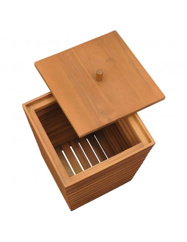 Cesto Portabiancheria 30x30x45 cm in Massello di Teak