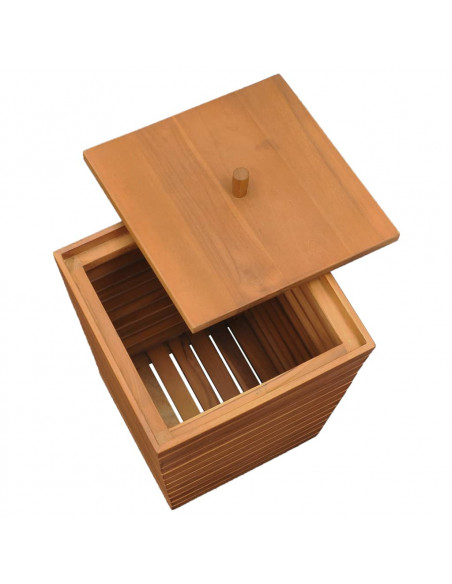 Cesto Portabiancheria 30x30x45 cm in Massello di Teak