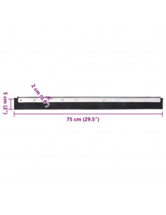 Testina Tergipavimento 75x2x5 cm in Acciaio e Gomma