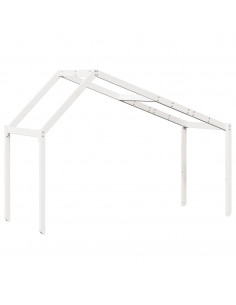 Tetto Letto Bambini Bianco 203x80,5x142 cm Legno Massello Pino