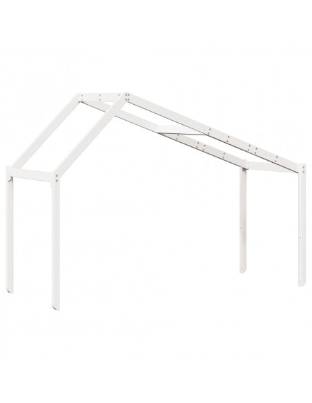 Tetto Letto Bambini Bianco 203x80,5x142 cm Legno Massello Pino