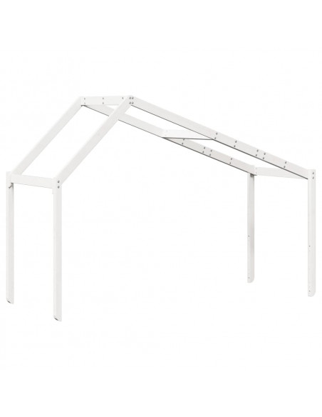 Tetto Letto Bambini Bianco 213x95,5x144,5cm Legno Massello Pino