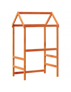 Tetto Letto Bambini Marrone Cera 118x70x176,5 cm Massello Pino