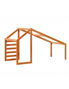 Tetto Letto Bambini Marrone Cera 188x82x113 Legno Massello Pino