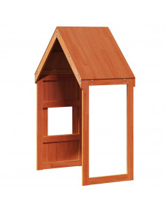 Tetto Letto Bambini Marrone Cera 55x84x132 Legno Massello Pino