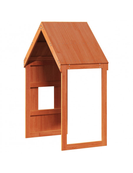 Tetto Letto Bambini Marrone Cera 60x89x134,5 cm Massello Pino