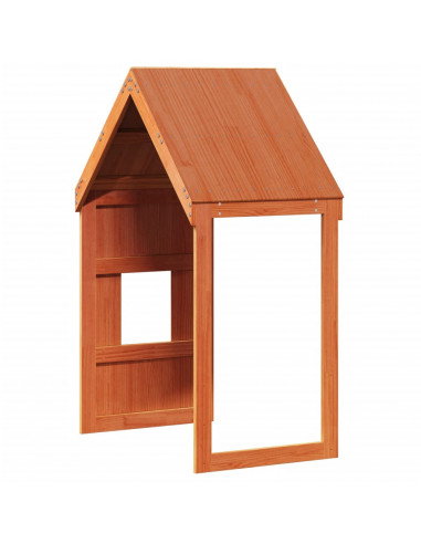 Tetto Letto Bambini Marrone Cera 60x99x139,5 cm Massello Pino