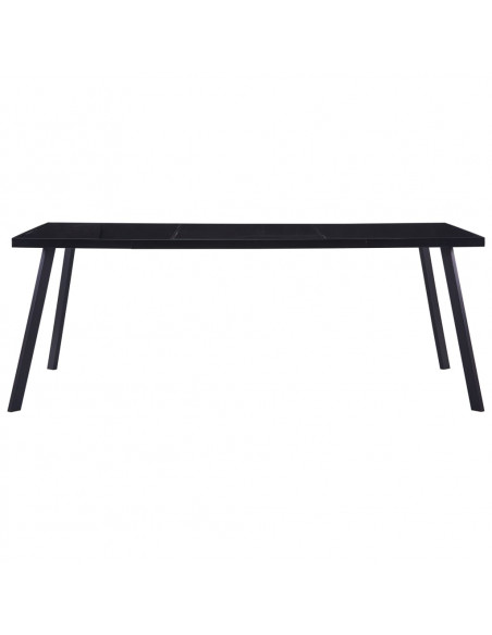 Tavolo da Pranzo Nero 200x100x75 cm in Vetro Temperato