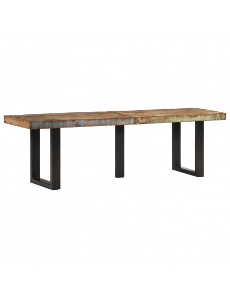 Panca 160 cm in Legno Massello di Recupero e Acciaio