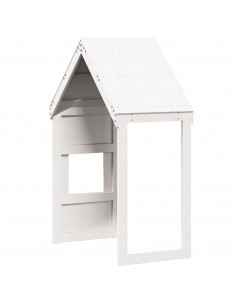 Tetto per Letto Bambini Bianco 55x99x139,5 Legno Massello Pino