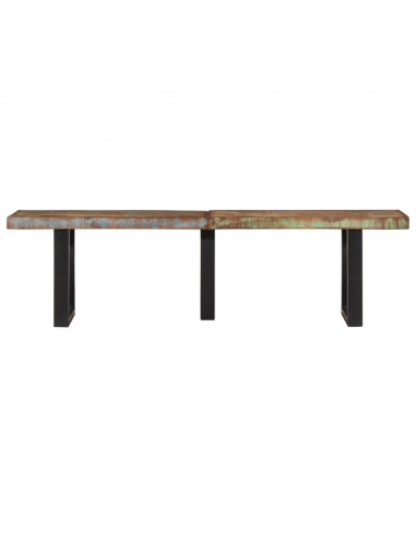 Panca 160 cm in Legno Massello di Recupero e Acciaio