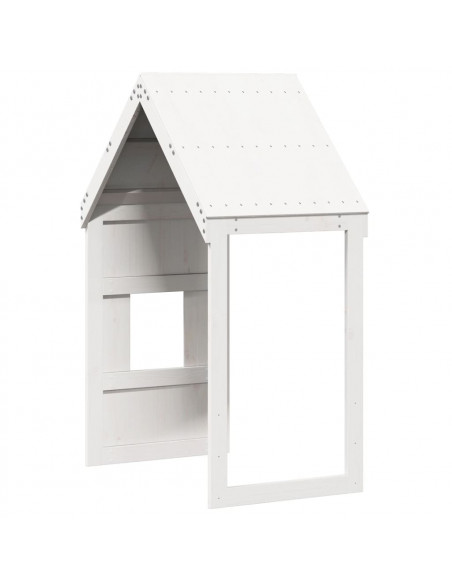 Tetto per Letto Bambini Bianco 60x89x134,5 Legno Massello Pino