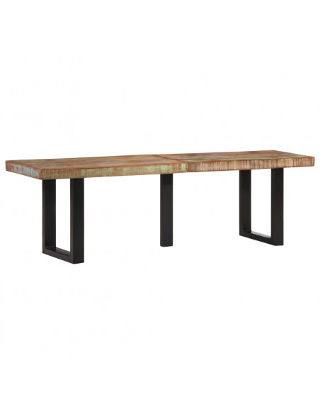 Panca 160 cm in Legno Massello di Recupero e Acciaio