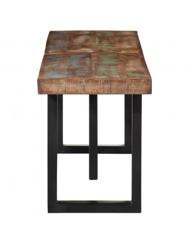 Panca 160 cm in Legno Massello di Recupero e Acciaio