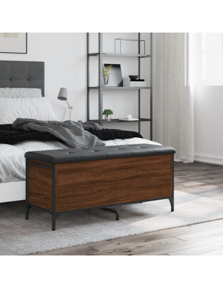 Panca Portaoggetti Rovere Marrone 102x42x45cm Legno Multistrato
