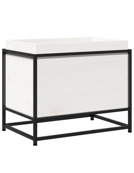 Fioriera da Giardino Bianca 60x40x50 cm Legno Massello di Pino
