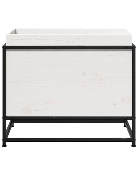 Fioriera da Giardino Bianca 60x40x50 cm Legno Massello di Pino