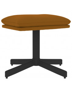 Poggiapiedi Marrone 60x60x36 cm in Velluto 2