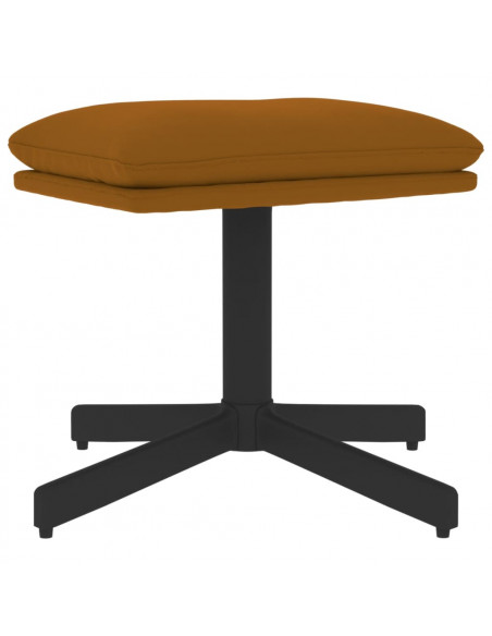 Poggiapiedi Marrone 60x60x36 cm in Velluto