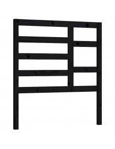 Testiera per Letto Nera 96x4x104 cm in Legno Massello di Pino 2