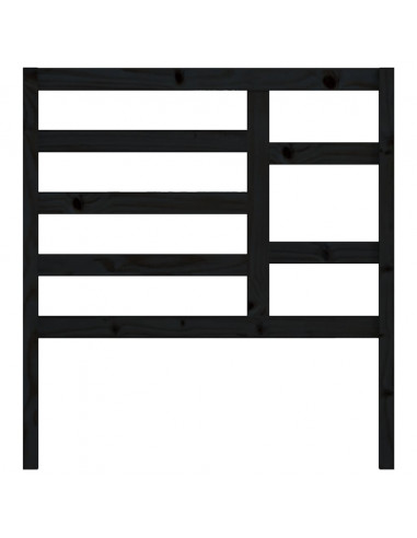 Testiera per Letto Nera 96x4x104 cm in Legno Massello di Pino