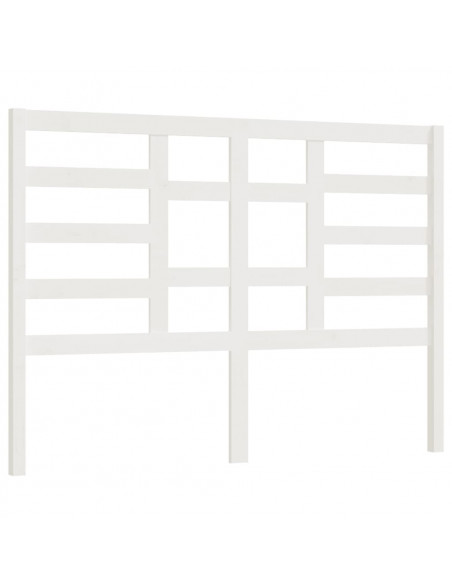 Testiera per Letto Bianca 146x4x104cm in Legno Massello di Pino