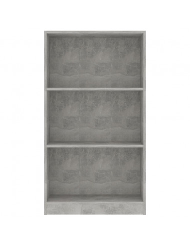 Libreria a 3 Ripiani Cemento 60x24x109 cm in Legno Multistrato