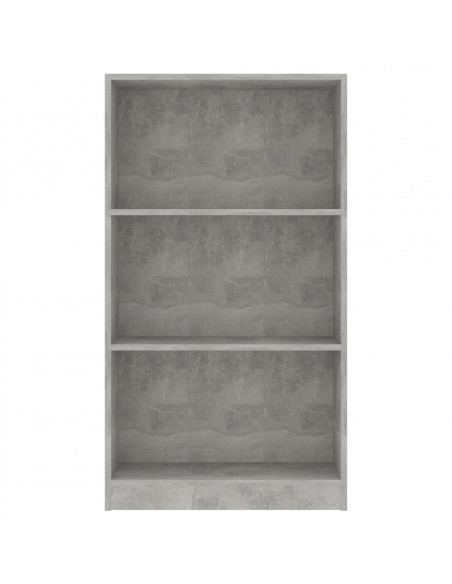 Libreria a 3 Ripiani Cemento 60x24x109 cm in Legno Multistrato