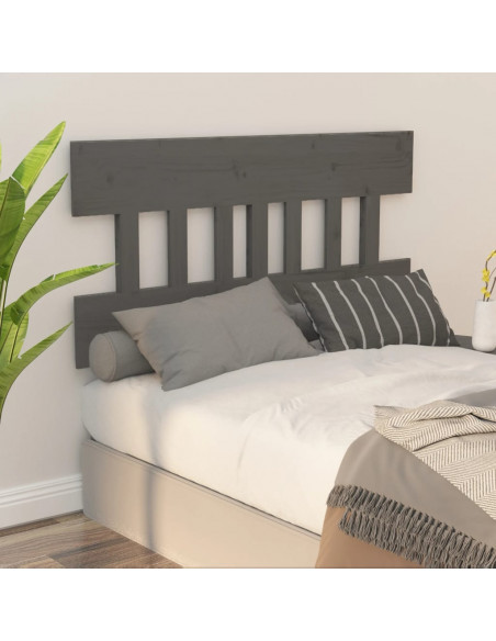 Testiera per Letto Grigia 163,5x3x81 cm Legno Massello di Pino