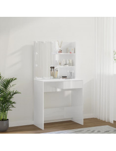 Toeletta con LED Bianco Lucido 74,5x40x141 cm