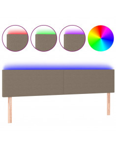 Testiera a LED Tortora 160x5x78/88 cm in Tessuto 2