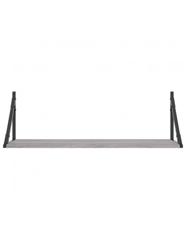 Mensole Parete 2pz Grigio Sonoma 80x25x25,5cm Legno Multistrato