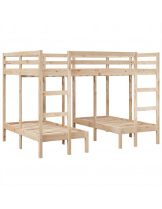 Giroletto Castello Triplo 140x200/70x140cm Legno Massello Pino 2