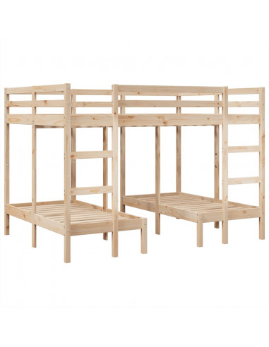 Giroletto Castello Triplo 140x200/70x140cm Legno Massello Pino