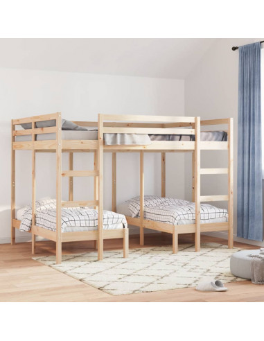 Giroletto Castello Triplo 140x200/70x140cm Legno Massello Pino