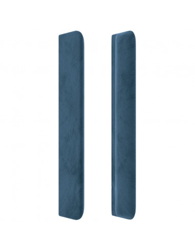 Testiera ad Orecchio Blu Scuro 183x16x118/128 cm in Velluto