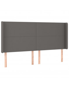 Testiera ad Orecchio Grigio 163x16x118/128cm in Similpelle 2