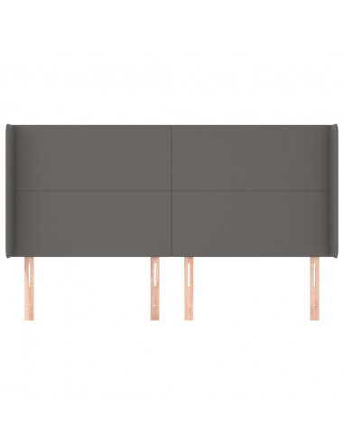 Testiera ad Orecchio Grigio 163x16x118/128cm in Similpelle