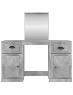 Toeletta con Specchio Grigio Cemento 130x50x132,5 cm