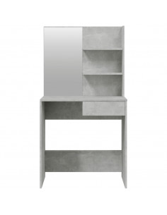 Toeletta con Specchio Grigio Cemento 74,5x40x141 cm