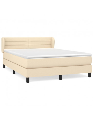 Giroletto a Molle con Materasso Crema 140x19 cm in Tessuto