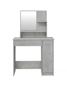 Toeletta con Specchio Grigio Cemento 86,5x35x136 cm