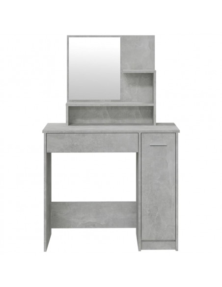 Toeletta con Specchio Grigio Cemento 86,5x35x136 cm