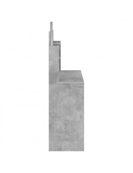 Toeletta con Specchio Grigio Cemento 96x39x142 cm