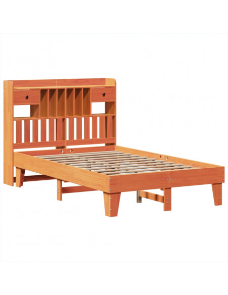Letto senza Materasso Marrone Cera 135x190 cm in Legno di Pino