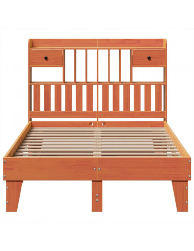 Letto senza Materasso Marrone Cera 135x190 cm in Legno di Pino