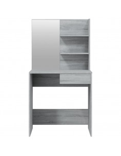 Toeletta con Specchio Grigio Sonoma 74,5x40x141 cm