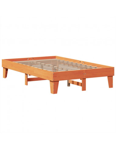 Letto senza Materasso Marrone Cera 135x190 cm in Legno di Pino